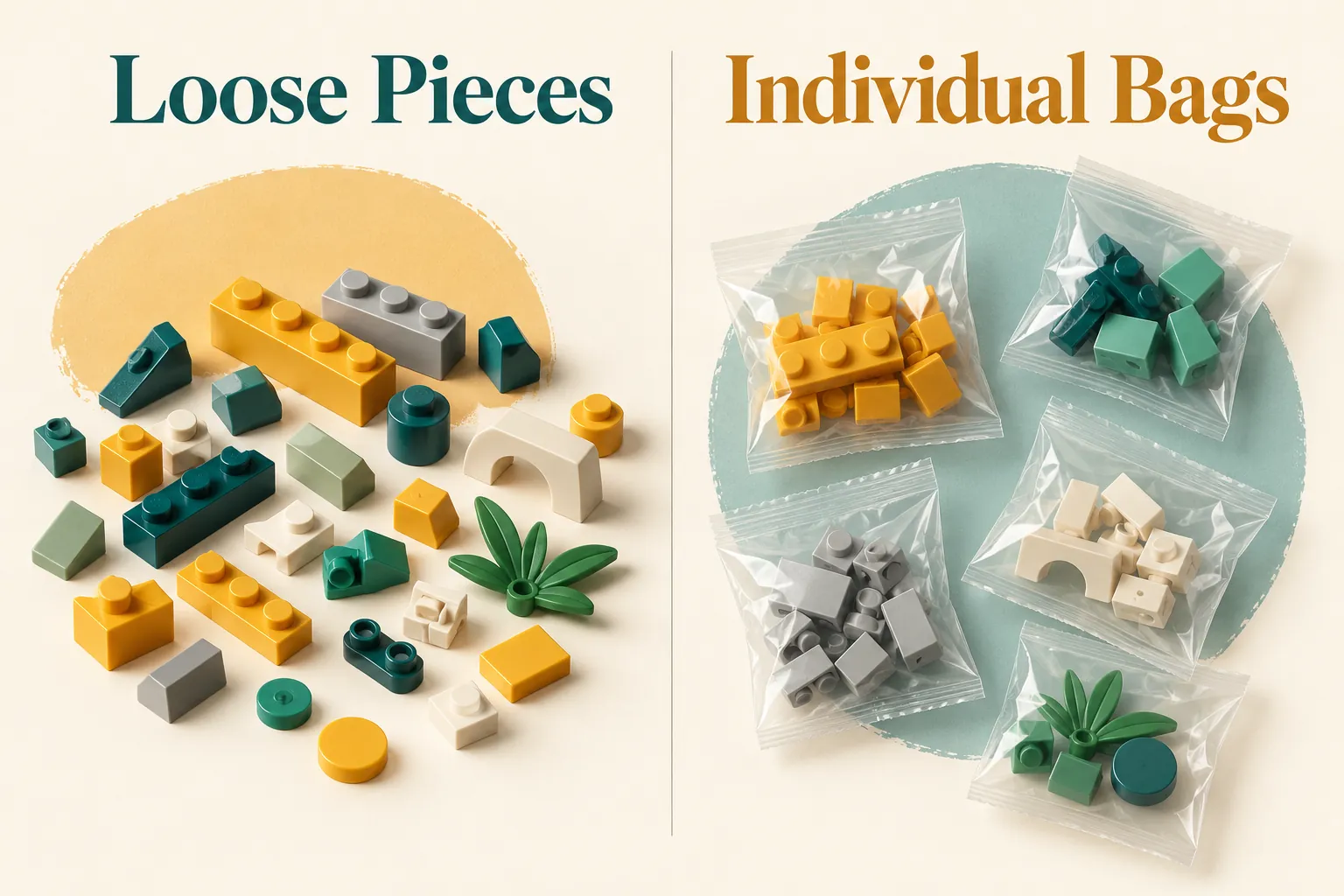 Explanatory diagram for Loose Pieces or Individual Bags for Promotional Toys?