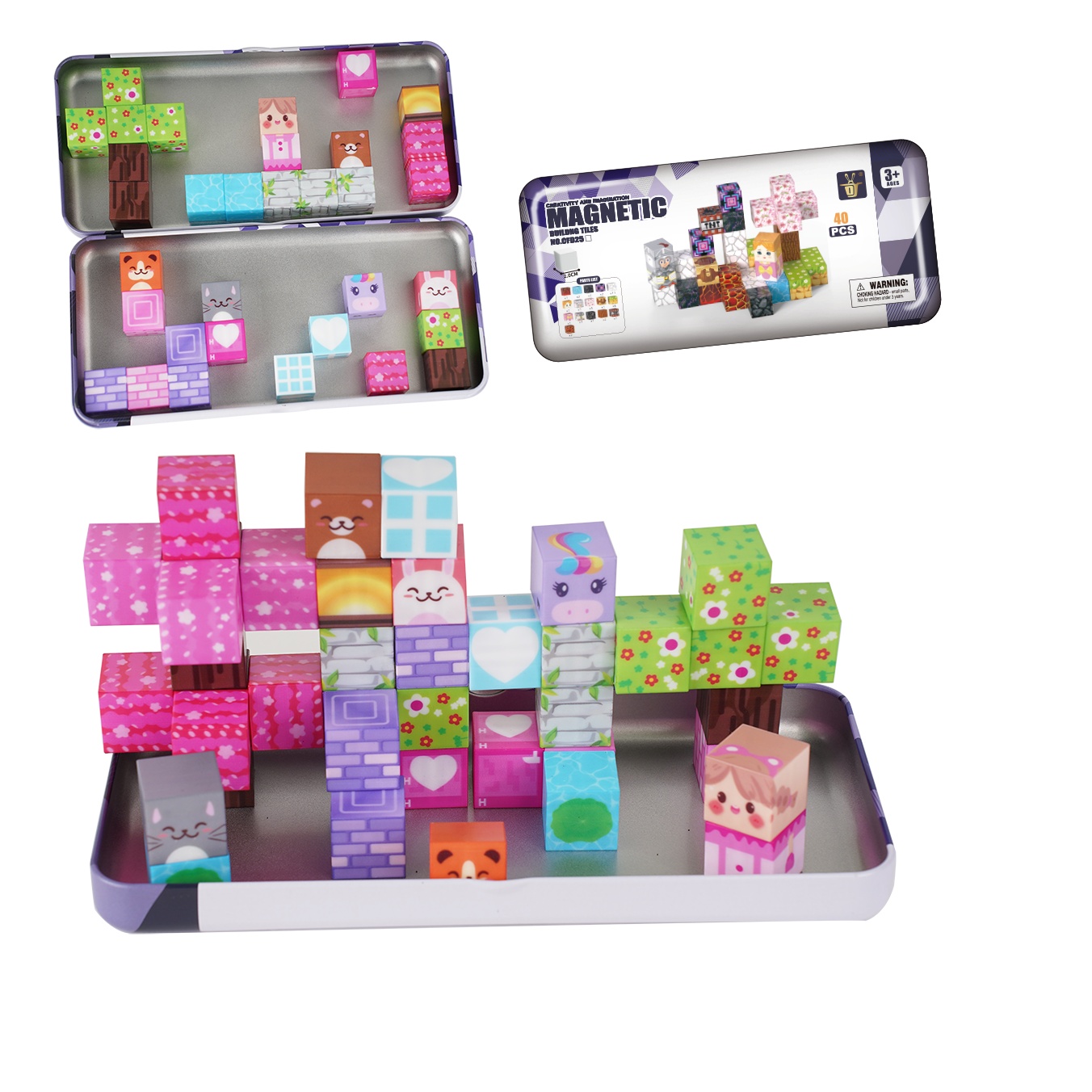 Mini Magnetic Construction Blocks, 40 Pieces — SST341104