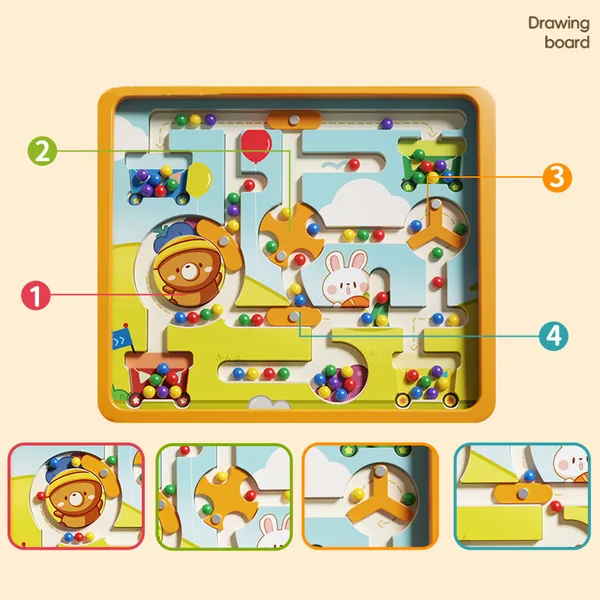 Rabbit Magnetic Maze with Colors & Numbers — SST298030-SST298032