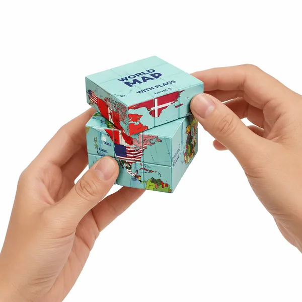 World Map & Flags 3D Puzzle Cube — SST-1601879227797