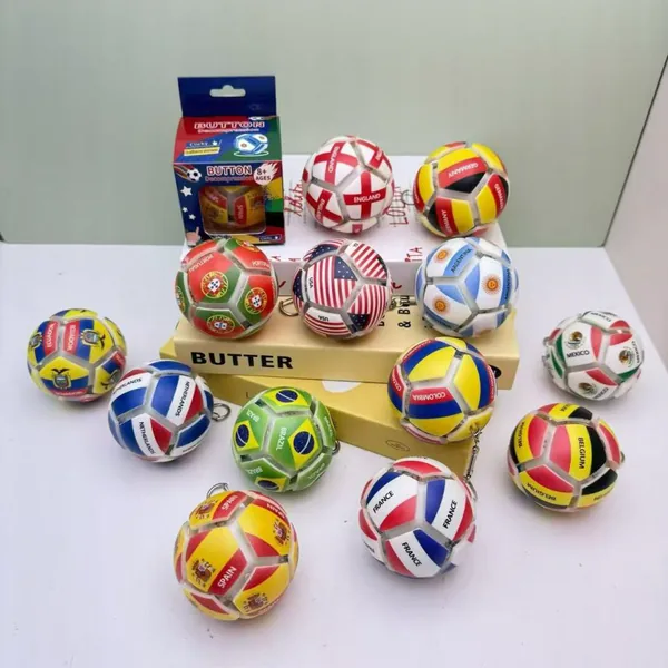 Soccer-Theme Button Fidget Ball — SST349529