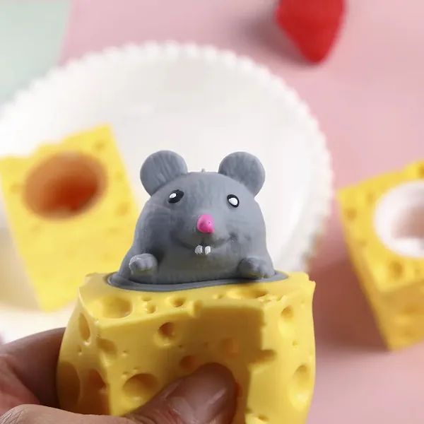 Mouse & Cheese Hideaway Squeeze Toy — SST-12