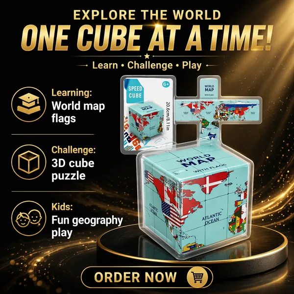 World Map & Flags 3D Puzzle Cube — SST-1601879227797