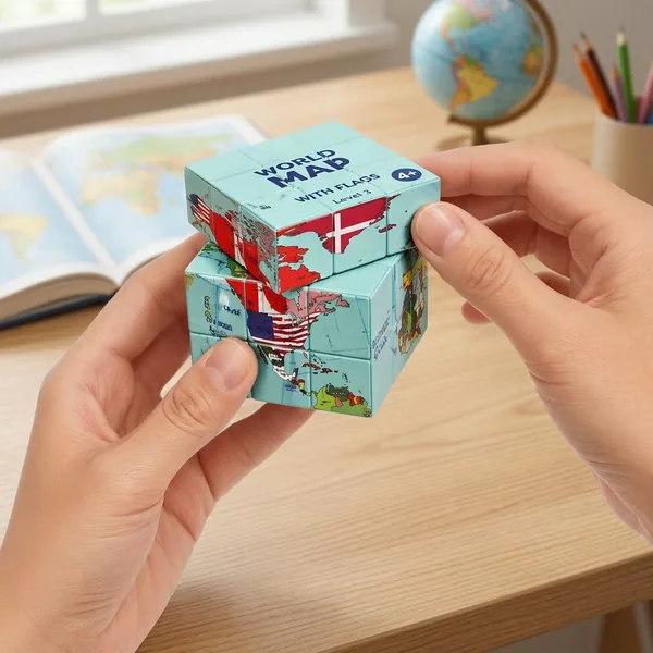 World Map & Flags 3D Puzzle Cube — SST-1601879227797