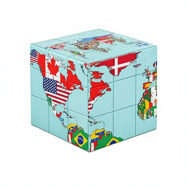 World Map & Flags 3D Puzzle Cube — SST-1601879227797