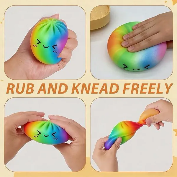 Color Dumpling Squishies with Steamer Box — SST345596