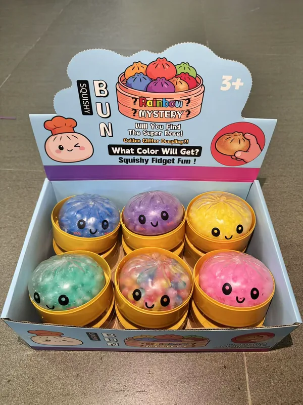 Smiling Bun Squishy with Water Beads
