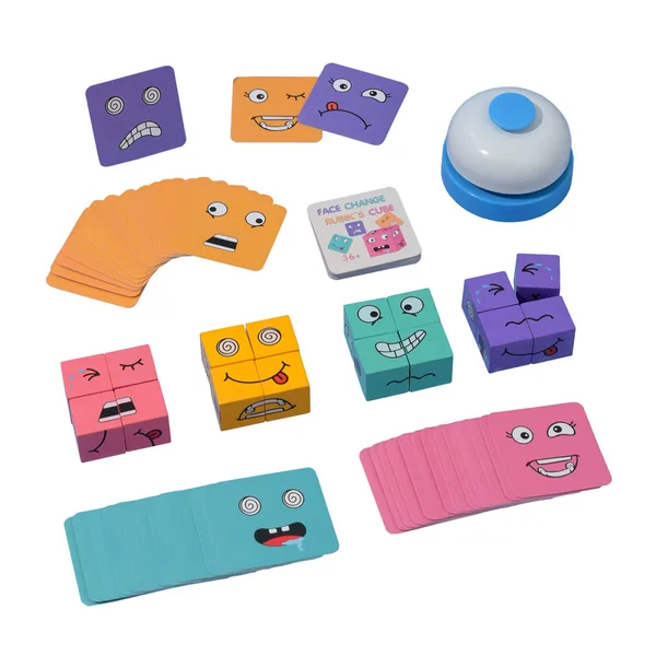 Wooden Face-Matching Puzzle Block Game — SST280236