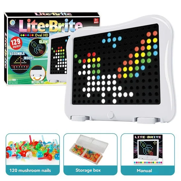 Light-Up Peg Art Board with Mushroom Pieces — SST336644