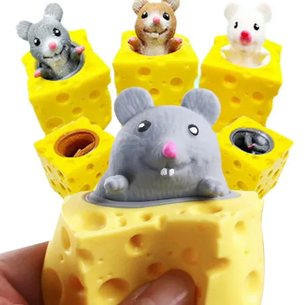 Mouse & Cheese Hideaway Squeeze Toy — SST-12