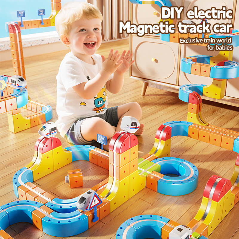 Magnetic Car Track Construction Kit, 150 Pieces — SST341936