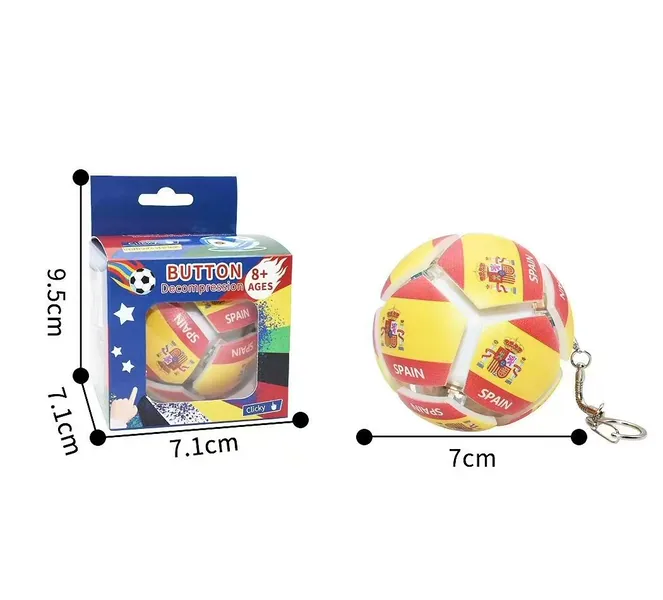 Football-Pattern Press-Button Fidget Ball