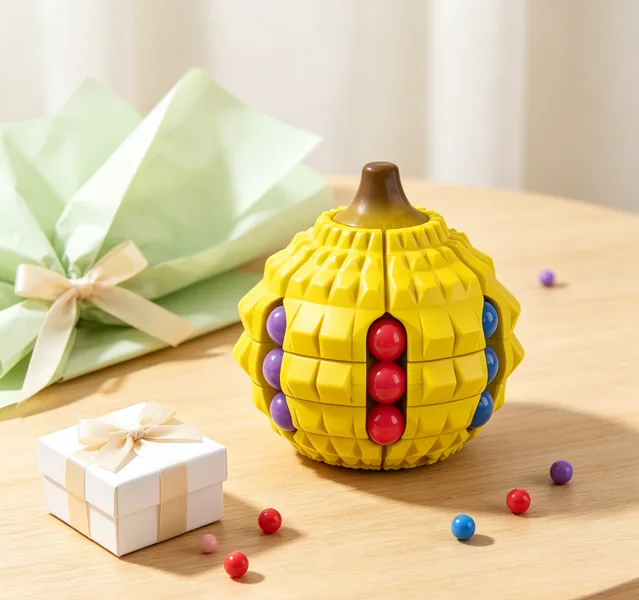Durian-Shaped Magic-Bean Spinner Puzzle — SST351207