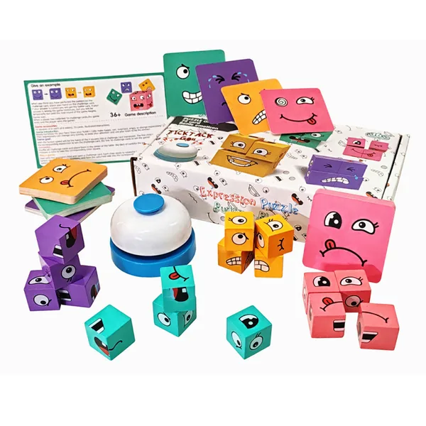 Wooden Face-Matching Puzzle Block Game — SST280236