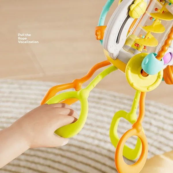 Pull-String Activity Ball with Push Bubbles — SST290498