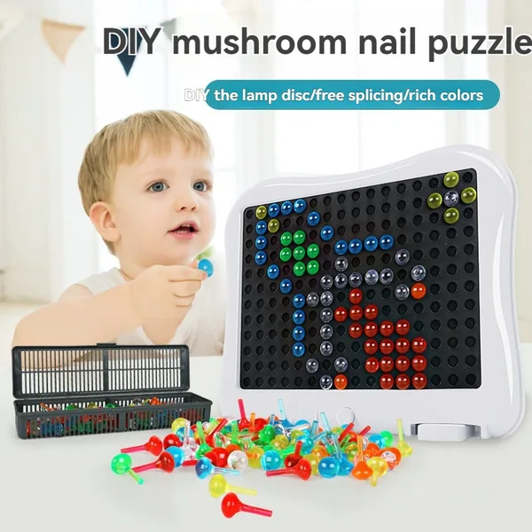 Light-Up Peg Art Board with Mushroom Pieces — SST336644