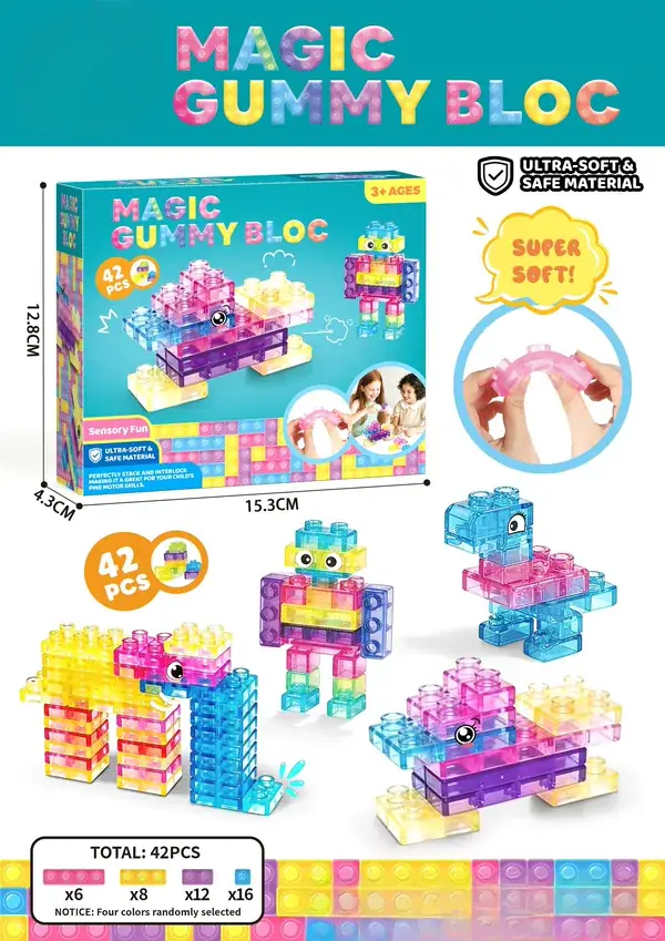 Soft Construction Blocks, 42-Piece Set