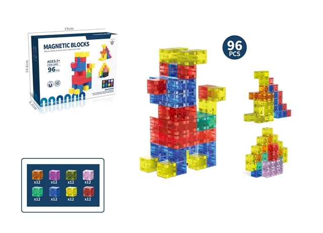 Magnetic Building Blocks, 96-Piece Retail Set